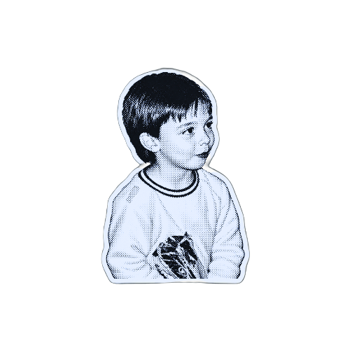 Rodrigo Ispierto de niño, retrato en trama de semitono.