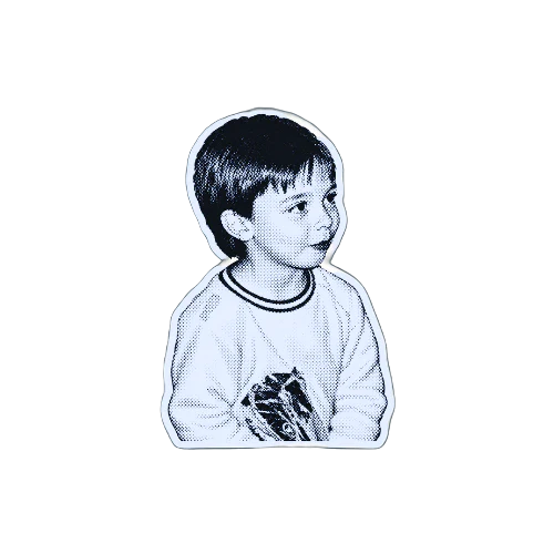 Rodrigo Ispierto de niño, retrato en trama de semitono.