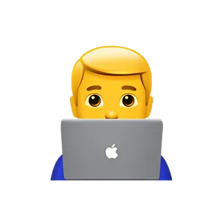 Emoji de un profesional trabajando con su portátil